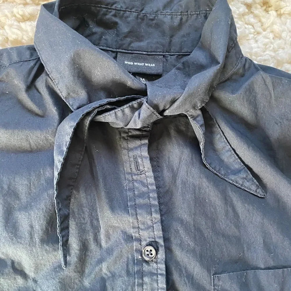 Who What Wear Black Tie Top - Picture 2 of 7